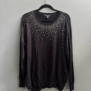 Atmosphere Black Sweater with Metallic Details